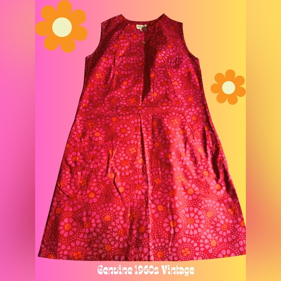 Genuine 1960s Flower Power Dress - Vintage Mint Condition - Picture 1 of 10